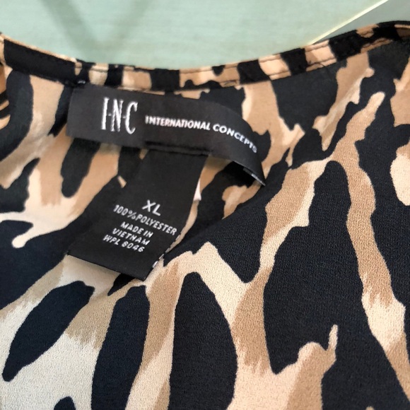 INC animal print blouse with flattering neckline - Picture 5 of 5